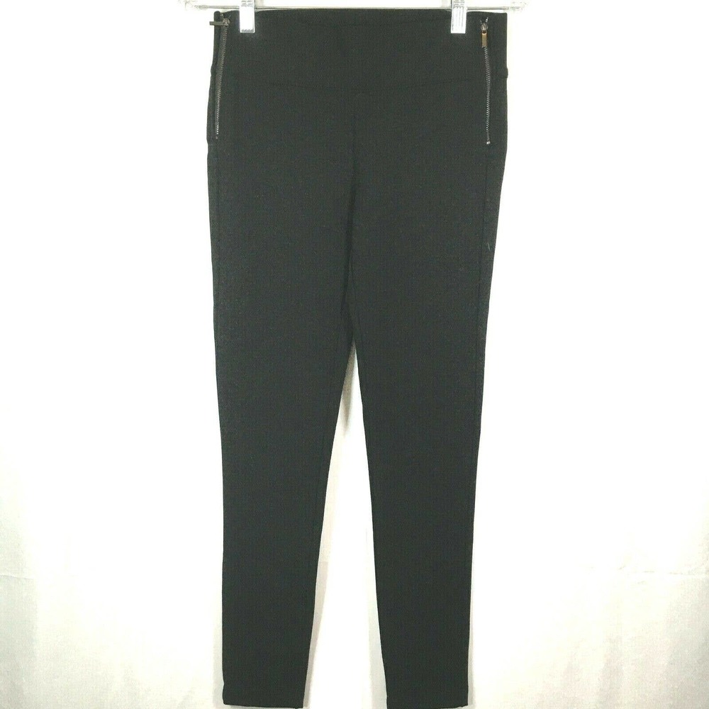 Zara Trafaluc Collection Pants Womens Sz M Black Stretch Knit Side Zip Skinny